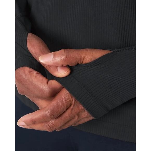 Mondetta Active Ribbed Quarter-Zip Pullover (Size L) NWOT Black - Picture 4 of 11